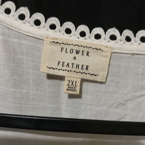 Women's White Lace Trim Top - Picture 9 of 9